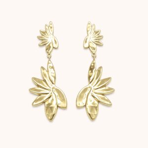Boucles d'Oreilles Florine - Acier Doré