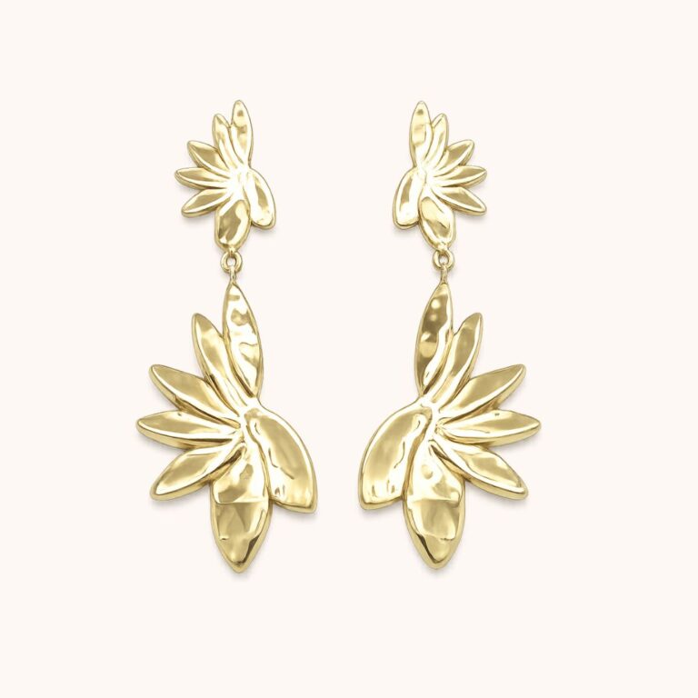 Boucles d&rsquo;Oreilles Florine – Acier Doré