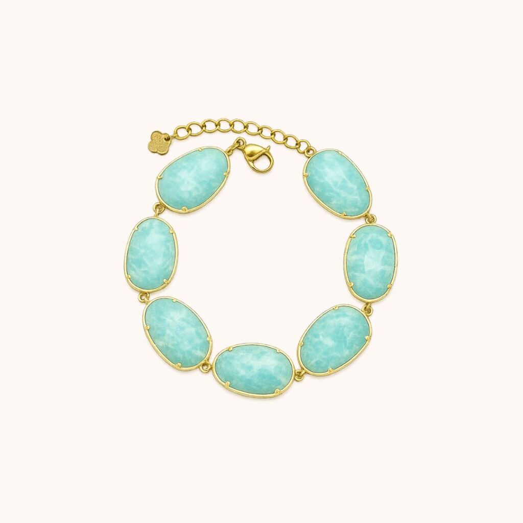 Bracelet Leïla Amazonite – Acier Doré
