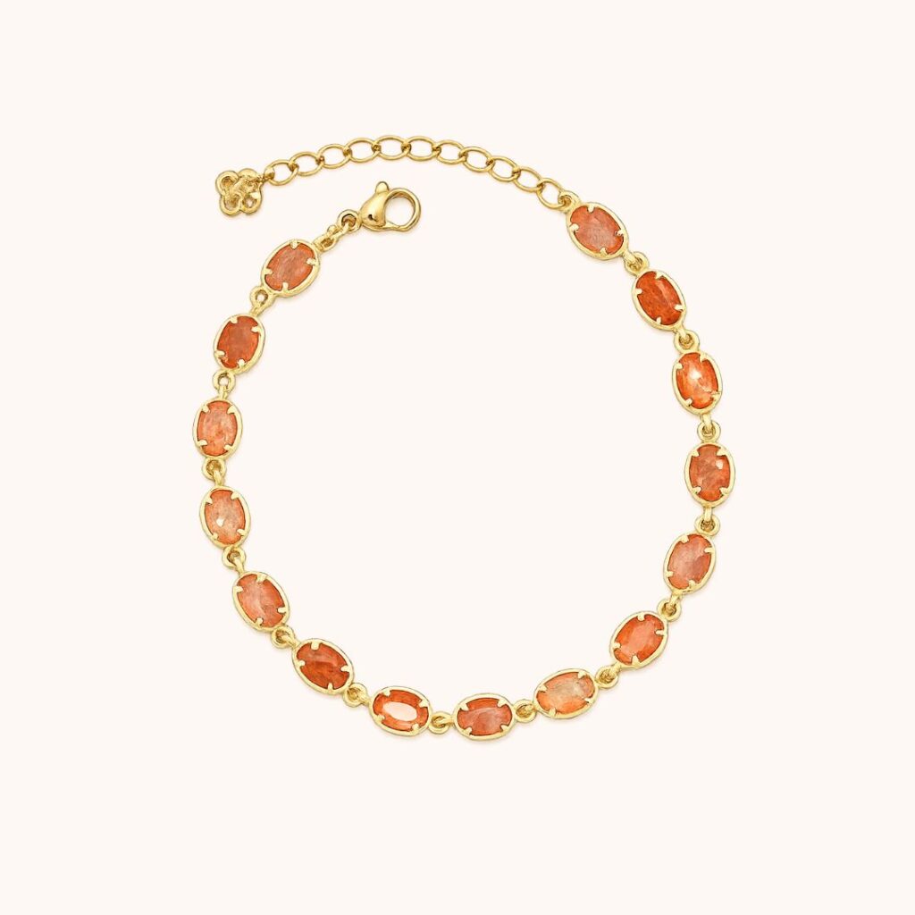 Bracelet Caroline Pierre de soleil – Acier Doré