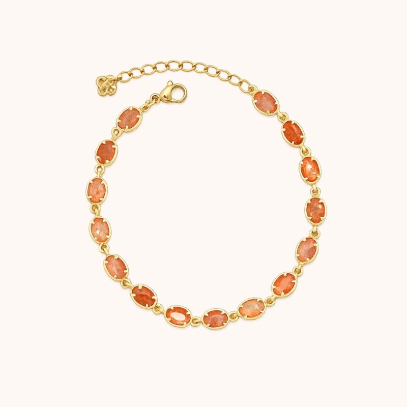 Bracelet Caroline Pierre de soleil - Acier Doré