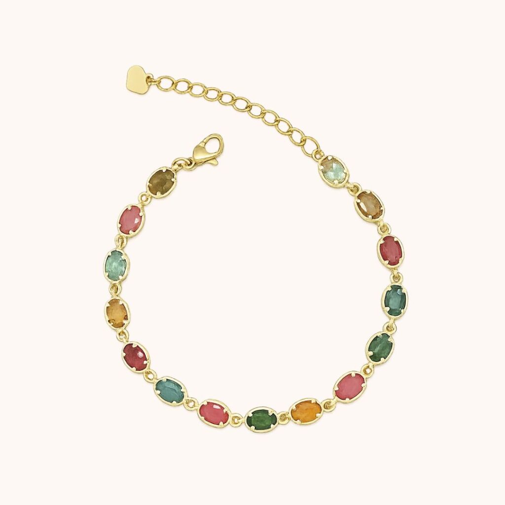 Bracelet Caroline Tourmaline – Acier Doré