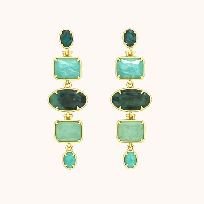 Boucles Ondine Multipierres - Acier Doré