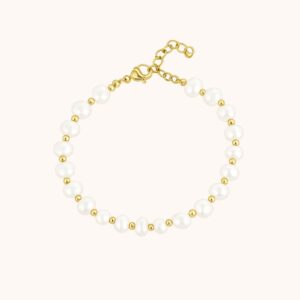 Collier Sélène Perles - Acier Doré