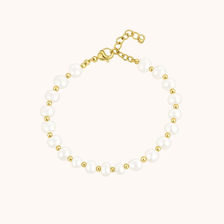 Collier Sélène Perles – Acier Doré