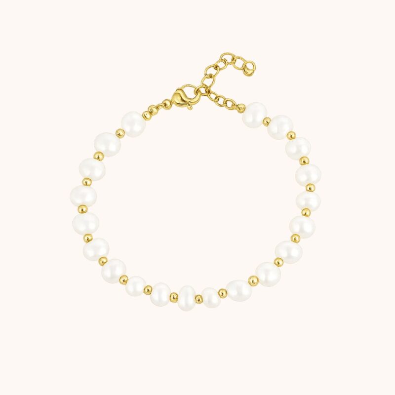 Collier Sélène Perles - Acier Doré