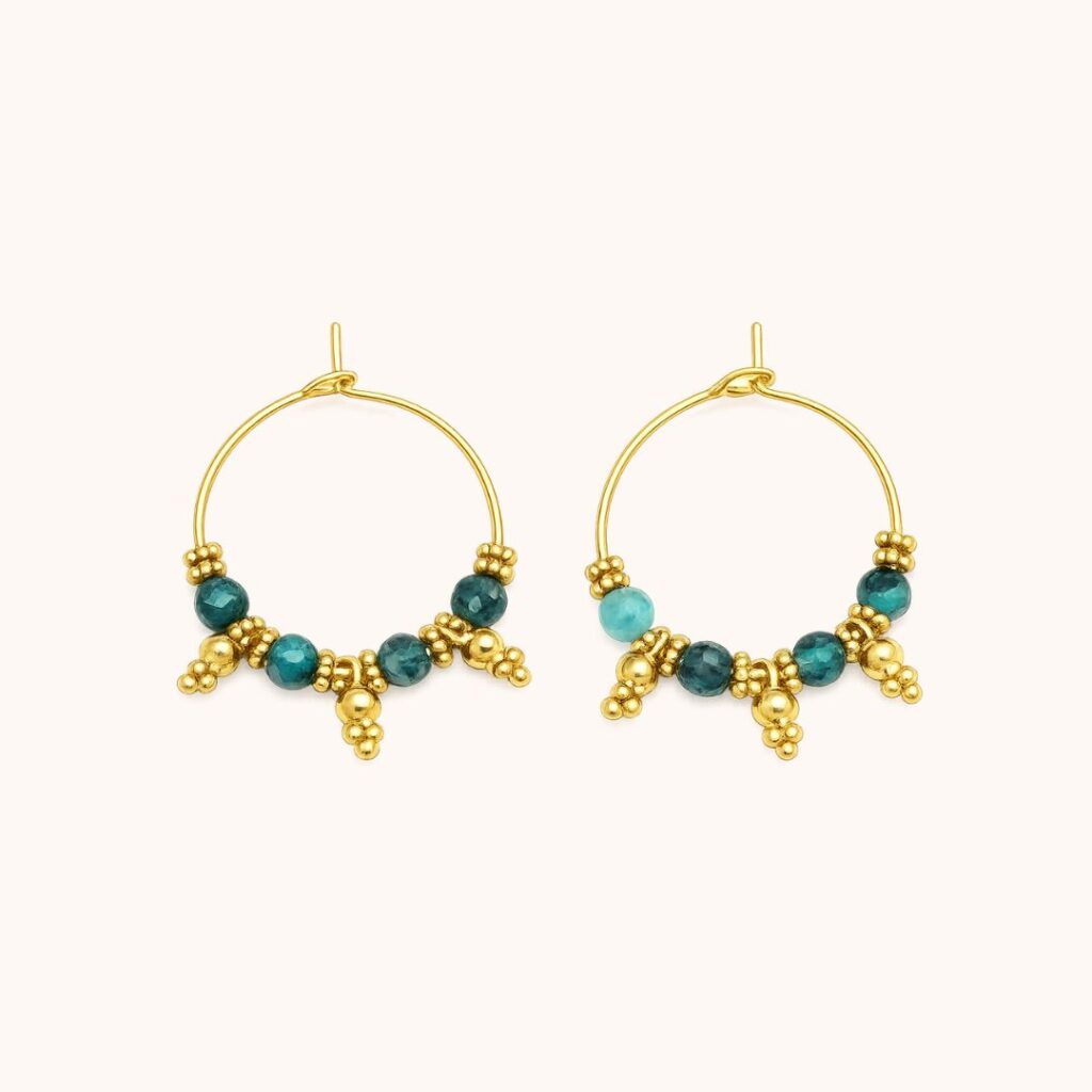 Boucles Isadora Apatite – Acier Doré