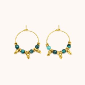 Boucles Isadora Apatite - Acier Doré