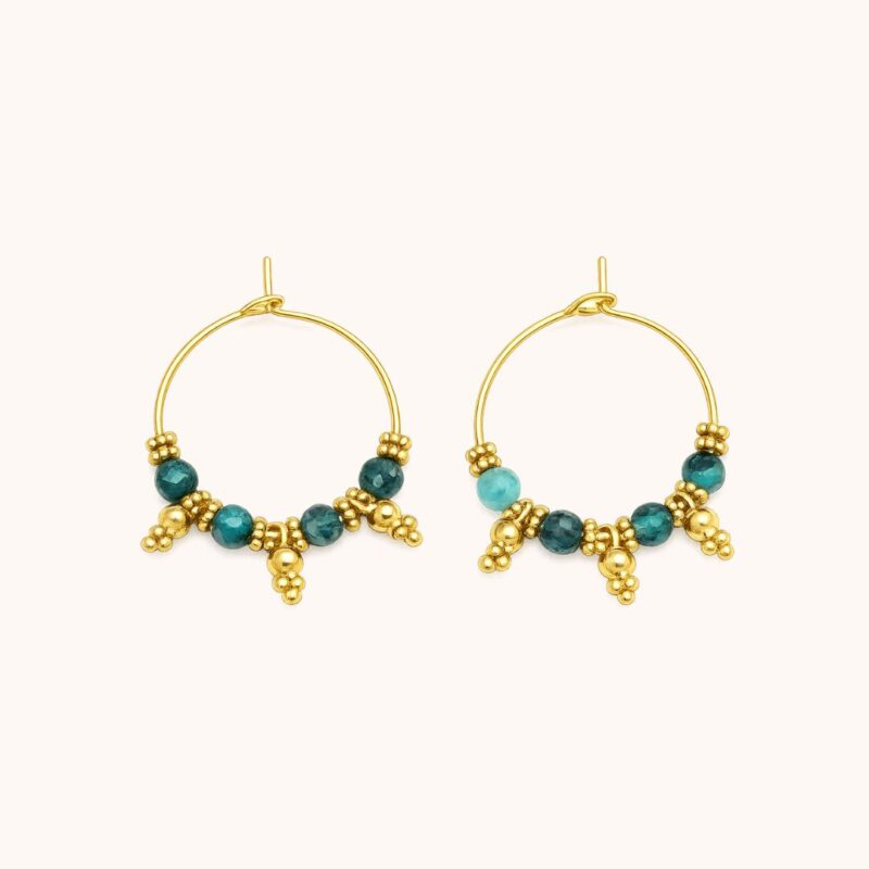 Boucles Isadora Apatite - Acier Doré