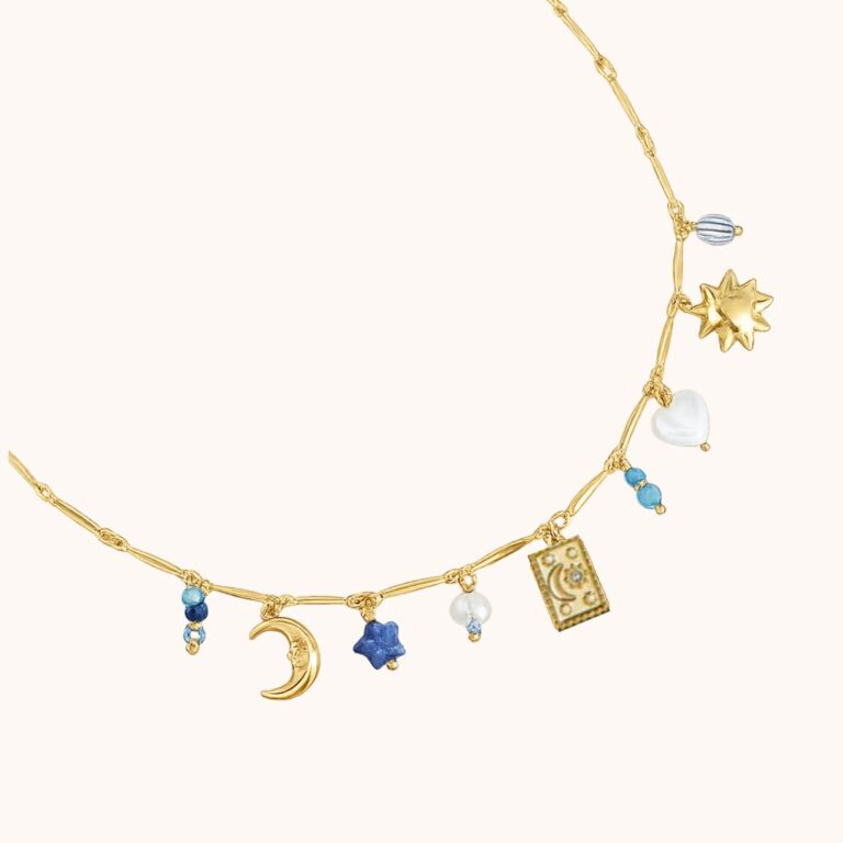 Collier Azul multi breloques – Acier Doré