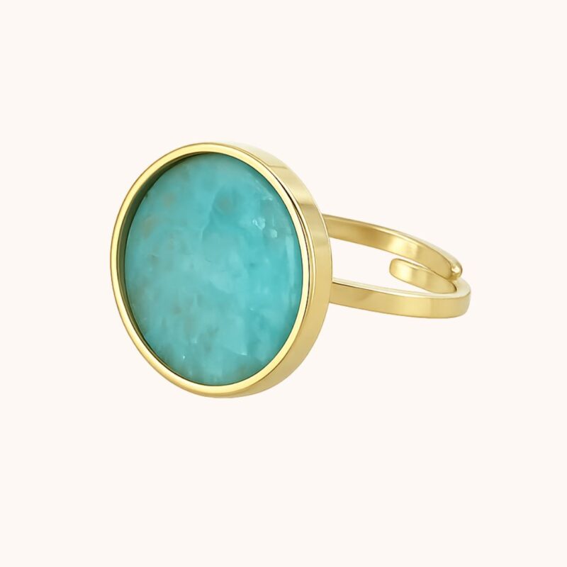 Bague Cléa Amazonite - Acier Doré