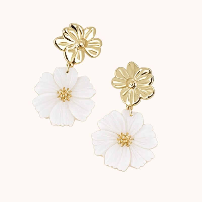Boucles Camélia - Acier Doré