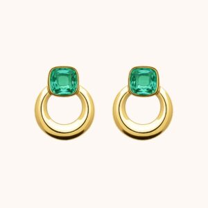 Boucles Joséphine - Acier Doré - Vert