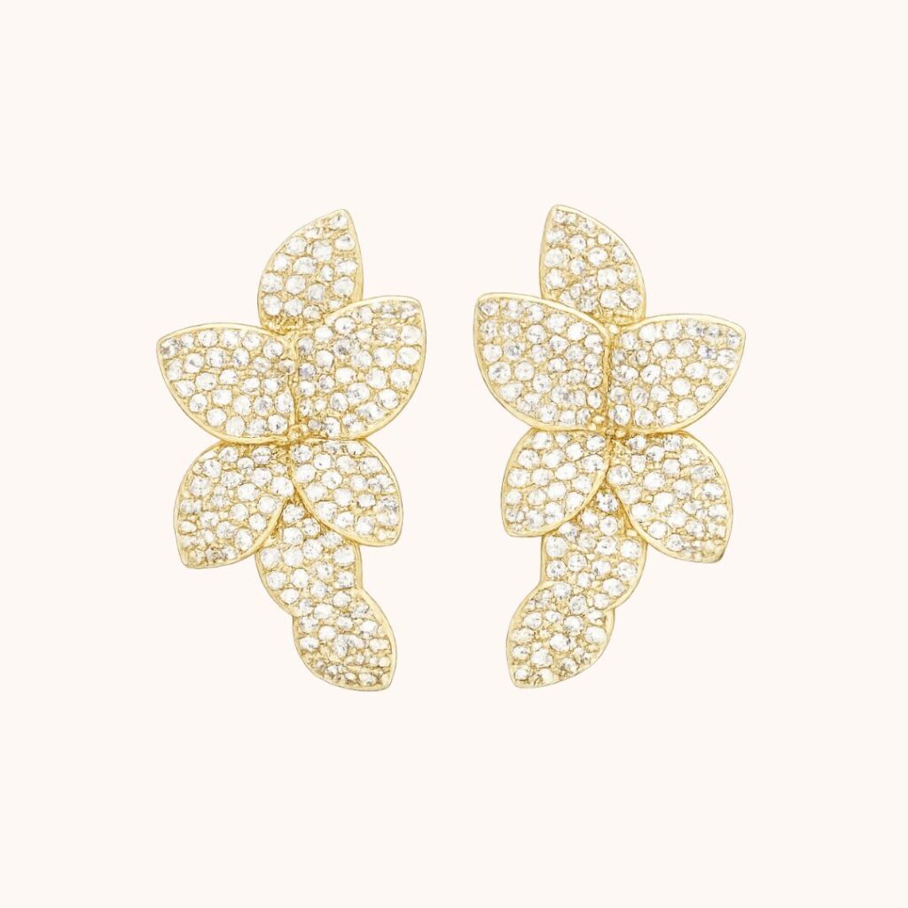 Boucles Rosalie feuillage – Plaqué Or