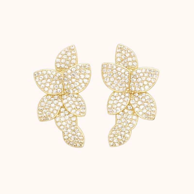 Boucles Rosalie feuillage - Plaqué Or
