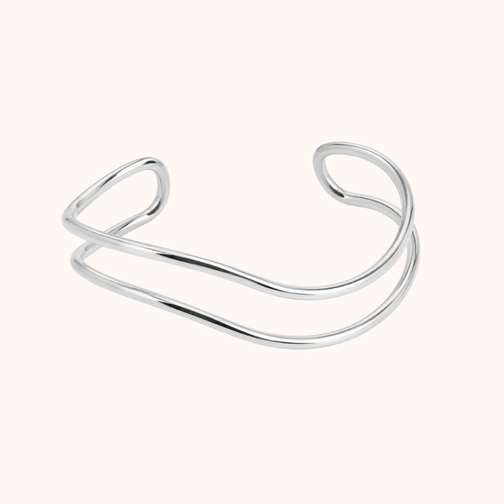 Manchette Clarence double rangs – Acier argenté