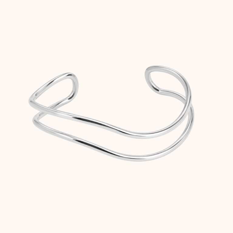 Manchette Clarence double rangs – Acier argenté