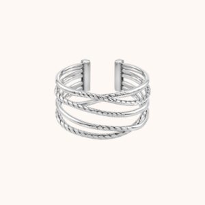 Bague Divina ajustable - Acier argenté