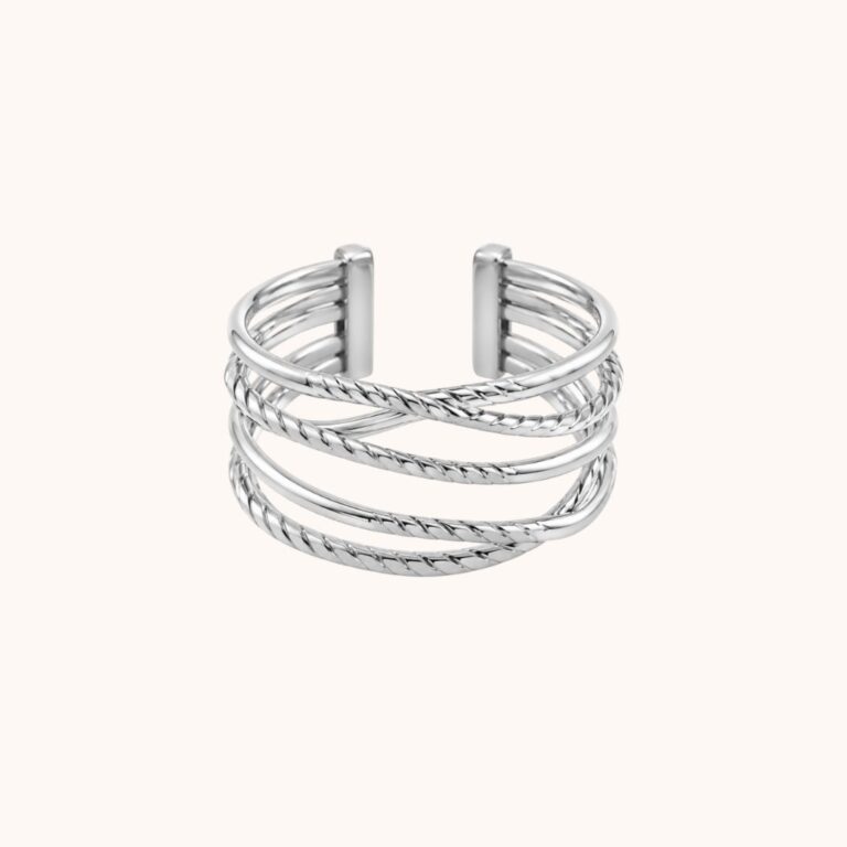 Bague Divina ajustable – Acier argenté